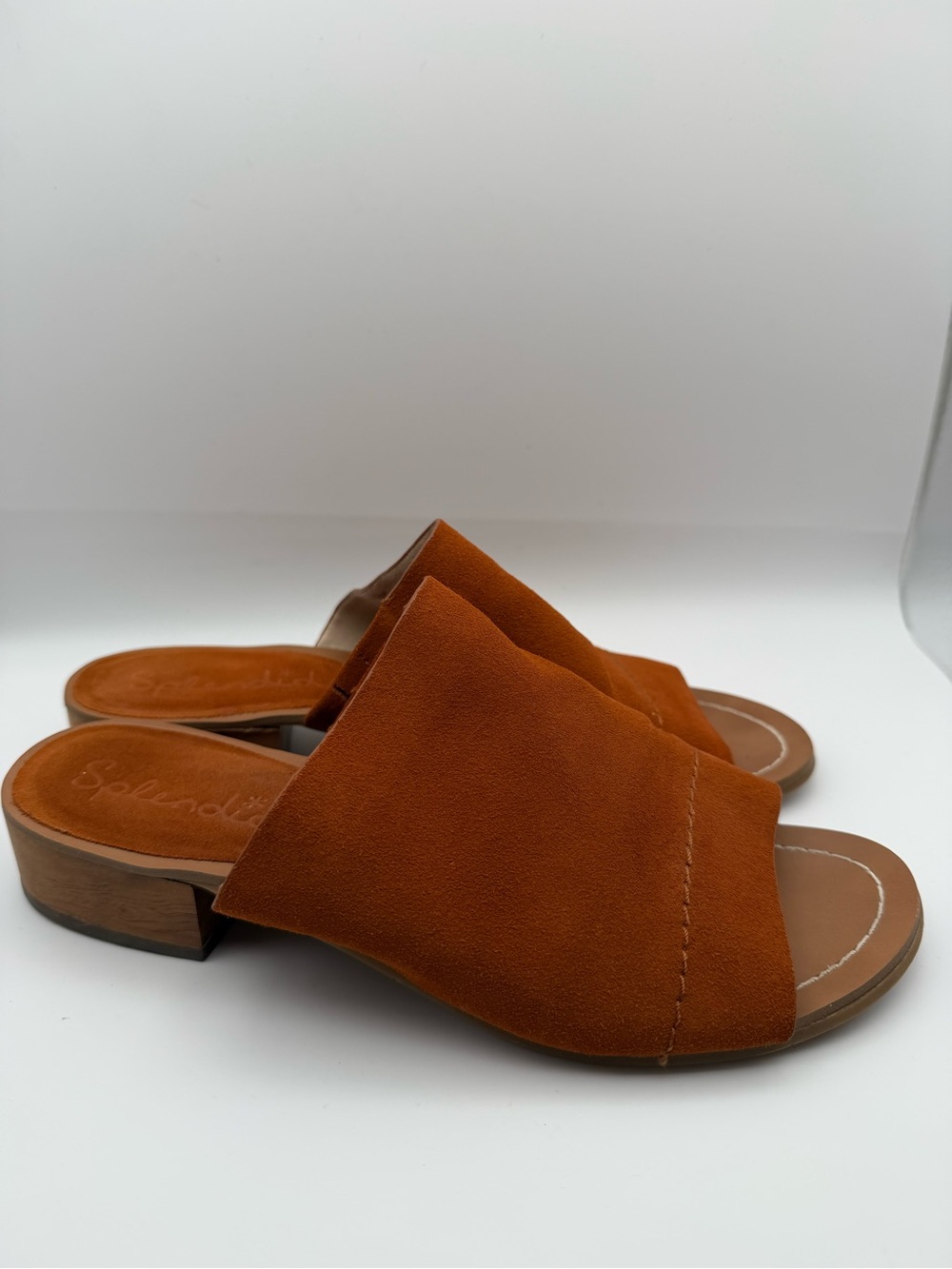 Splendid Suede Slide Mules in Rust - Picture 3 of 6